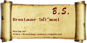 Breslauer Sámuel névjegykártya